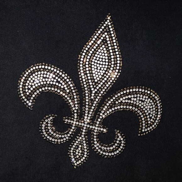 Royale Fleur Studded Unisex Black Hoodie - Picture 5 of 7